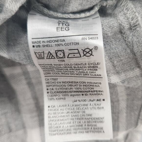 OLD NAVY Gray Button Down Long Sleeve Plaid Top Womens Size XXL (2XL) - Picture 4 of 4